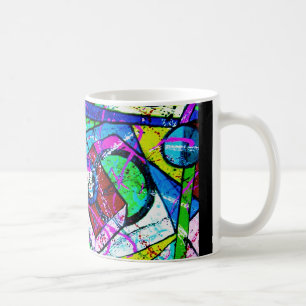 Caneca De Café Abstrato Art-Title:Juggler-Green Tint