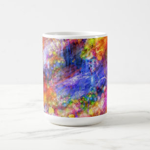 Caneca De Café Abstrato Art Vermelho Roxo