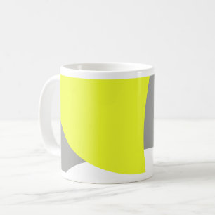 Caneca De Café Abstrato Art Yellow Cinza White