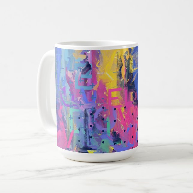 Caneca De Café Abstrato Aurora (Frente Esquerda)