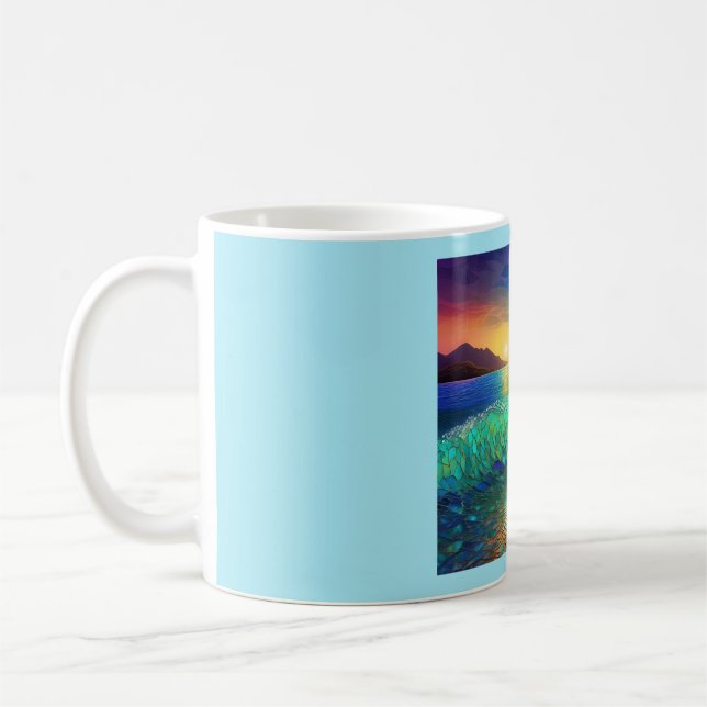 Caneca De Café Abstrato Azure Seascape (Esquerda)