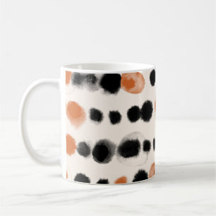 Caneca De Café Abstrato Bolinhas: Geometria de Aquarela.