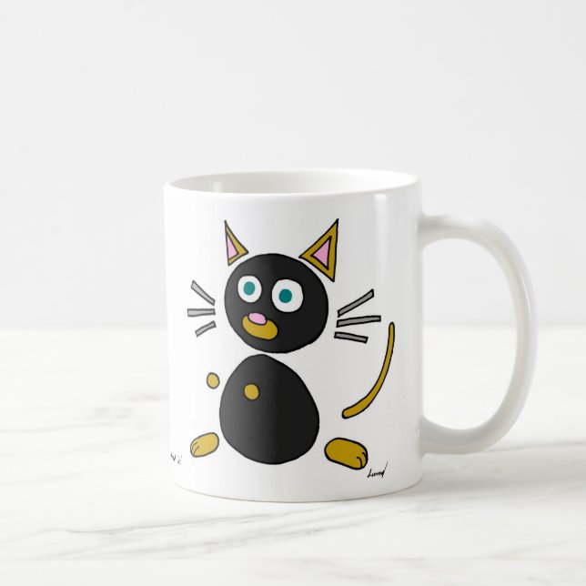 Caneca De Café Abstrato Cat Mug (Direita)