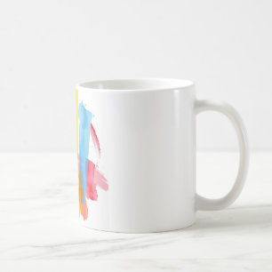 Caneca De Café Abstrato Color Splash Cerâmico Mug - Vibrante e