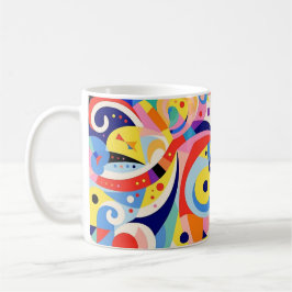 Caneca De Café Abstrato Colorida
