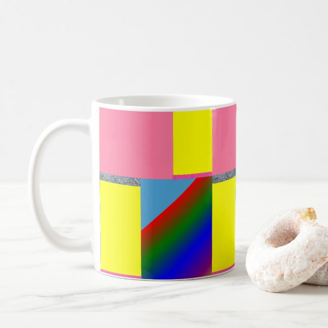 Caneca De Café Abstrato Colorida (Com Donut)