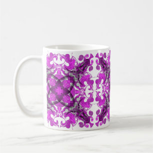 Caneca De Café Abstrato cor-de-rosa mandala, espiral psíquica da 