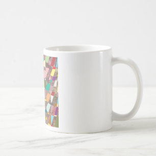 Caneca De Café Abstrato Cores Brilhante
