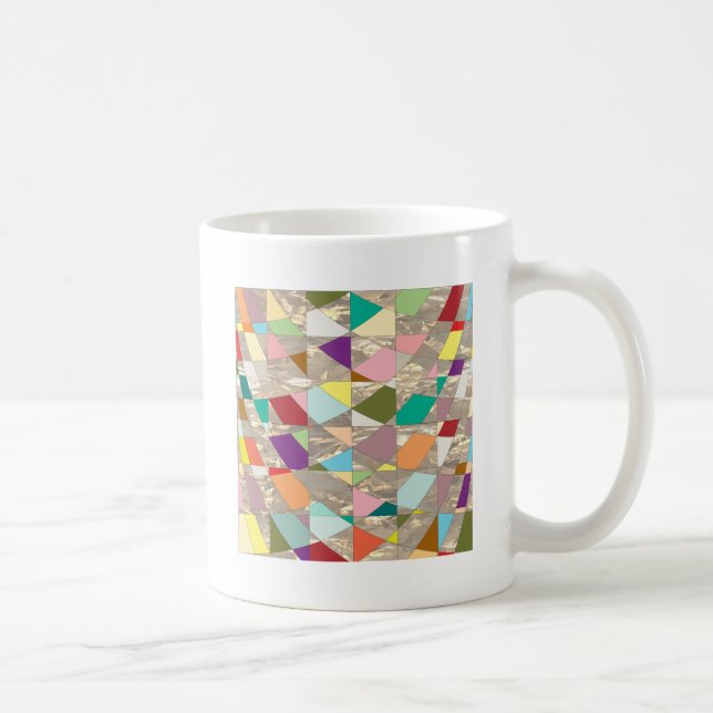 Caneca De Café Abstrato Cores Douradas (Direita)