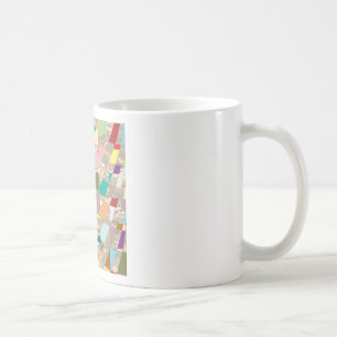 Caneca De Café Abstrato Cores Douradas