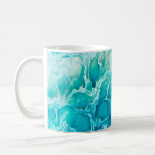 Caneca De Café Abstrato criativo azul pintado de fundo, mães