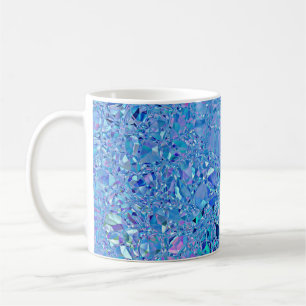 Caneca De Café Abstrato Crystal Turquoise e Blue