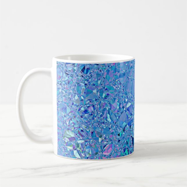 Caneca De Café Abstrato Crystal Turquoise e Blue (Esquerda)