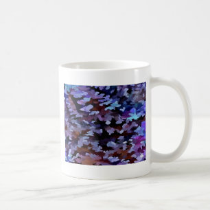 Caneca De Café Abstrato da folha em tons azuis e do Lilac