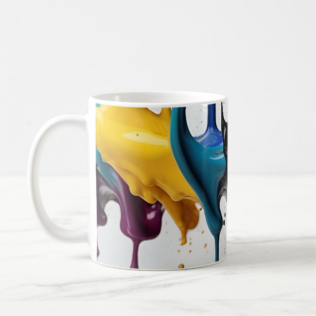 Caneca De Café Abstrato da tinta (Esquerda)