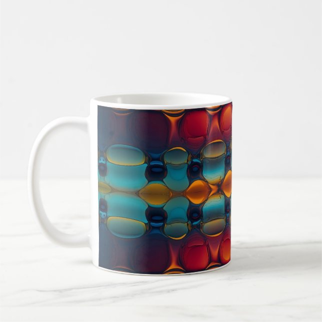 Caneca De Café Abstrato Dança de Petróleo e Água (Esquerda)