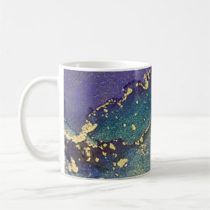 Caneca De Café Abstrato de álcool Dourado multicolor
