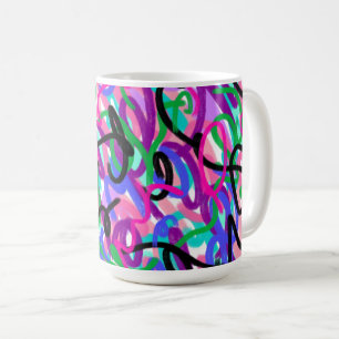 Caneca De Café Abstrato de Arte Colorida