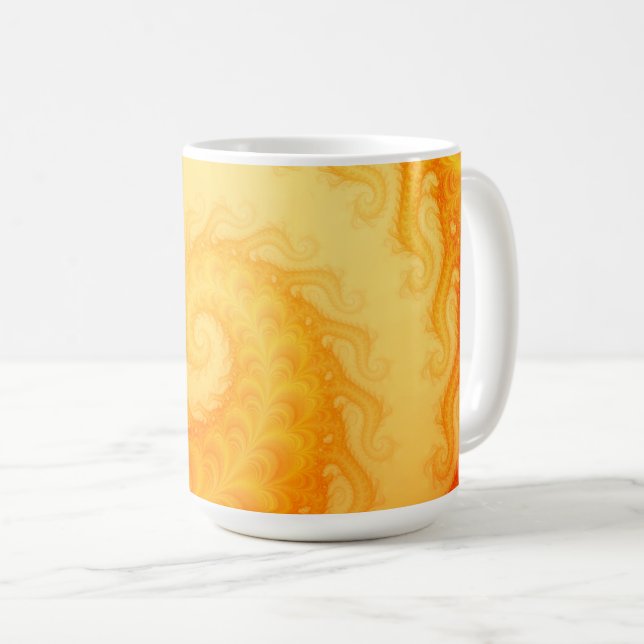 Caneca De Café Abstrato de Arte Fractal Chaótica (Frente Esquerda)
