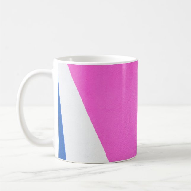 Caneca De Café Abstrato de arte rosa e multicolor (Esquerda)