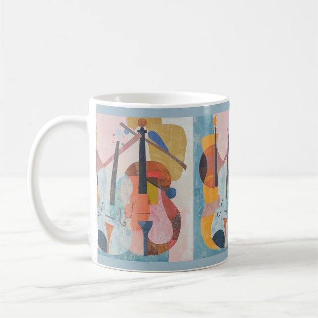 Caneca De Café Abstrato de Bass Duplo Colorido (Esquerda)