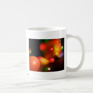 CANECA DE CAFÉ ABSTRATO DE BOLHAS QUÂNTICAS AMARELAS VERMELHAS LA