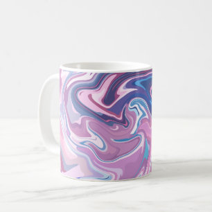Caneca De Café Abstrato de calmante rodopia-rosa e azul-pastel