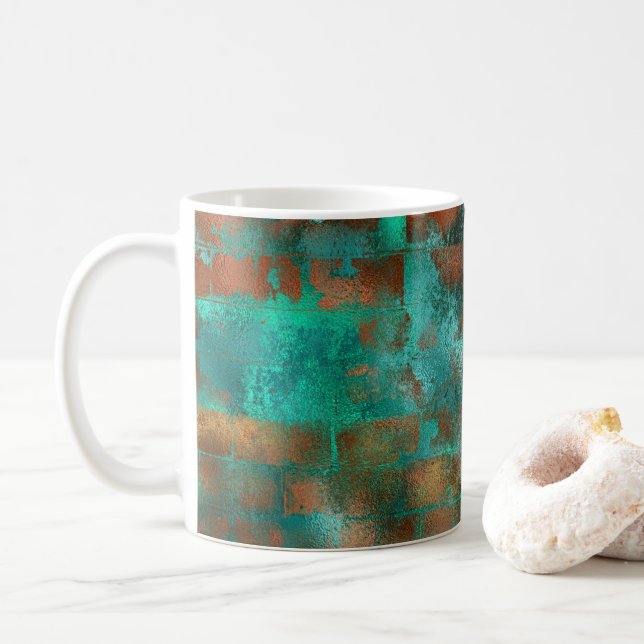 Caneca De Café Abstrato de Cobre Elegante (Com Donut)