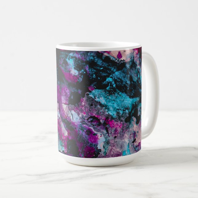 Caneca De Café Abstrato de Épocas de Cristal Ruby e Sapphire (Frente Esquerda)