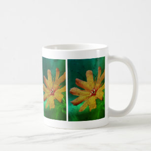 Caneca De Café Abstrato de Flor de Margarida Laranja Distante