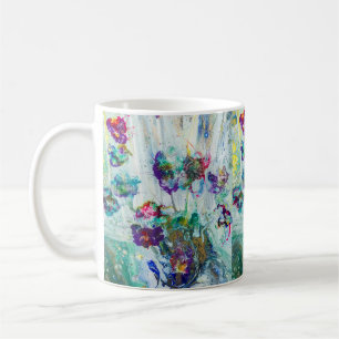 Caneca De Café Abstrato de jardim de beija-flores