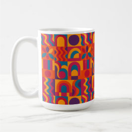 Caneca De Café Abstrato de Lama - Padrão retrorreflector vibrante