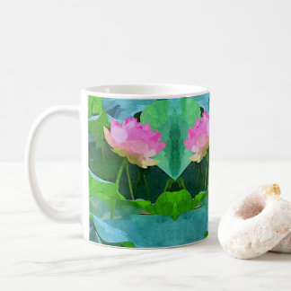 Caneca De Café Abstrato de Lotus Rosa Mug