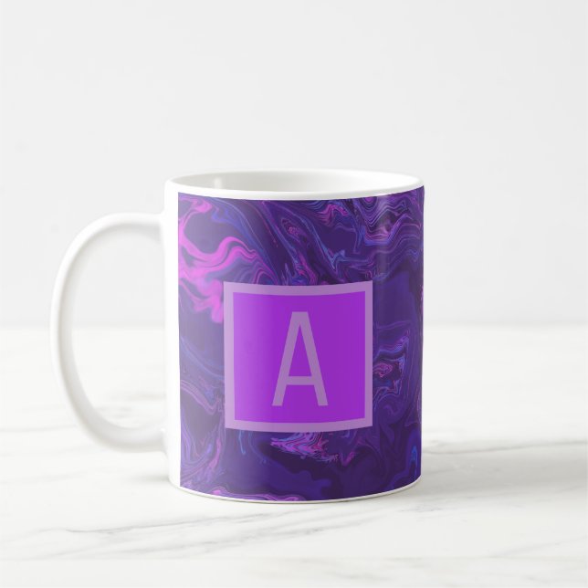 Caneca De Café Abstrato de mármore roxo moderno (Esquerda)