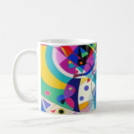 Caneca De Café Abstrato de multicores, Design de Arte Moderna 009