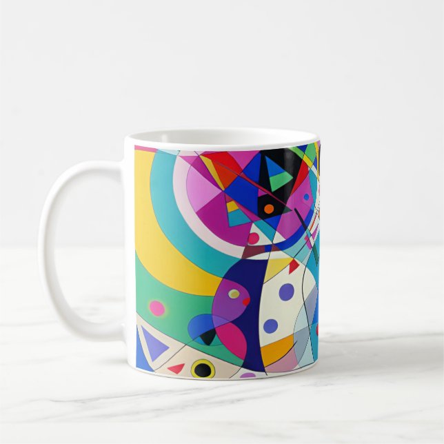 Caneca De Café Abstrato de multicores, Design de Arte Moderna 009 (Esquerda)