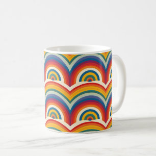 Caneca De Café Abstrato de Padrão do Arco-Íris
