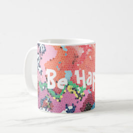 Caneca De Café Abstrato de Pastas Rosa Funky