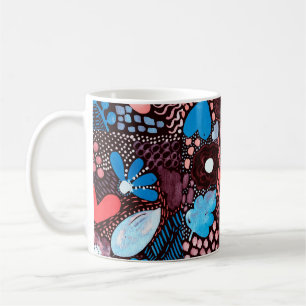 Caneca De Café Abstrato de pintura manual Dó de esboço de aquarel