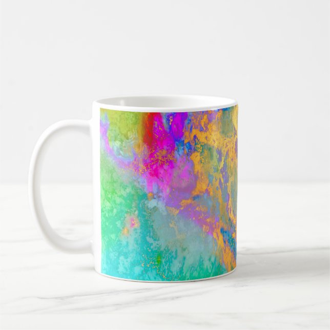 CANECA DE CAFÉ ABSTRATO DE PIXDEZINAS GALÁXIA, CORES NEGRAS (Esquerda)