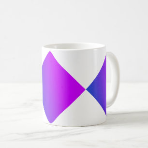 Caneca De Café Abstrato de quadrados geométricos de azul violeta