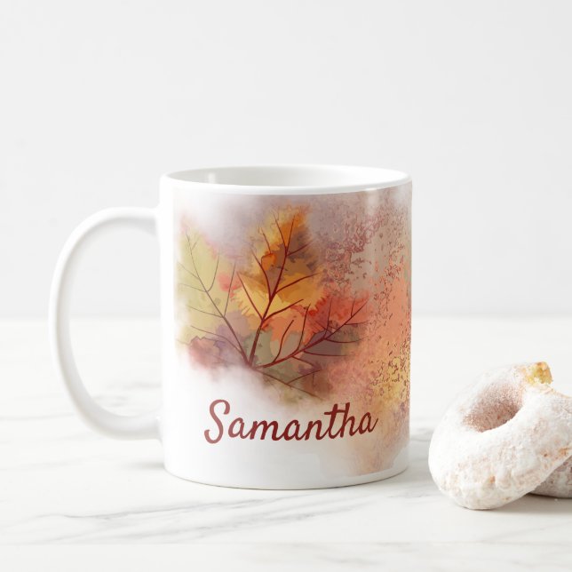 Caneca De Café Abstrato de queda personalizada (Com Donut)