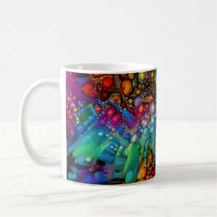 Caneca De Café Abstrato de Queimaduras Psicodélicas