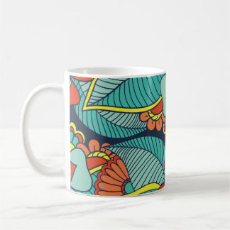Caneca De Café Abstrato de rabisco. Illustrationfloral,padrão