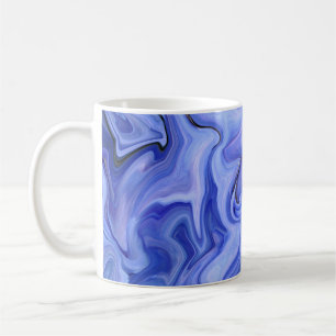 Caneca De Café Abstrato de seda azul