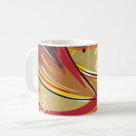 Caneca De Café Abstrato dinâmico em tons quentes