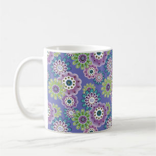 Caneca De Café Abstrato diversão flores de desenho floral escandi