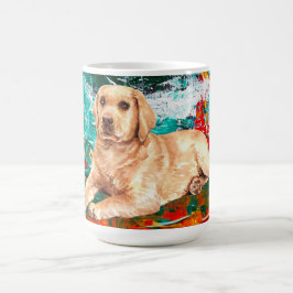 Caneca De Café Abstrato do Cachorro do Labrador Artístico