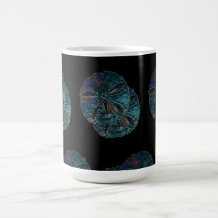 Caneca De Café Abstrato do Dólar de areia, Artsy Blue Black Gift