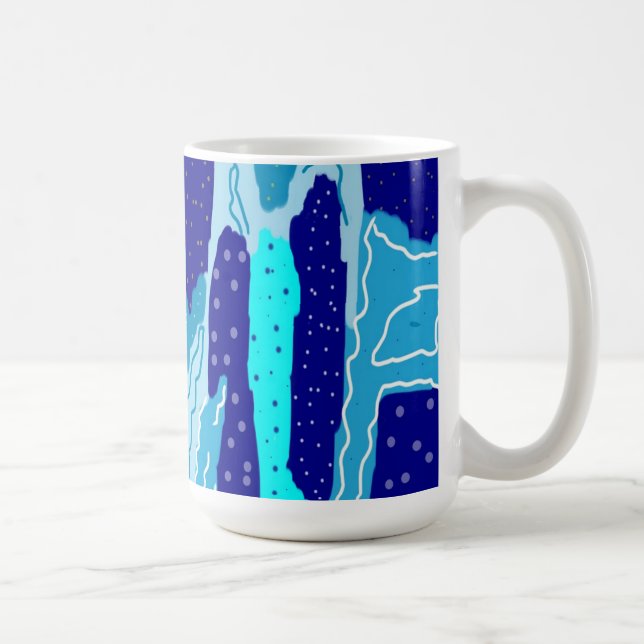 Caneca De Café Abstrato do Oceano Azul Icy (Direita)